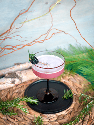 Rosemary Reverie, a rosemary blackberry gin cocktail recipe