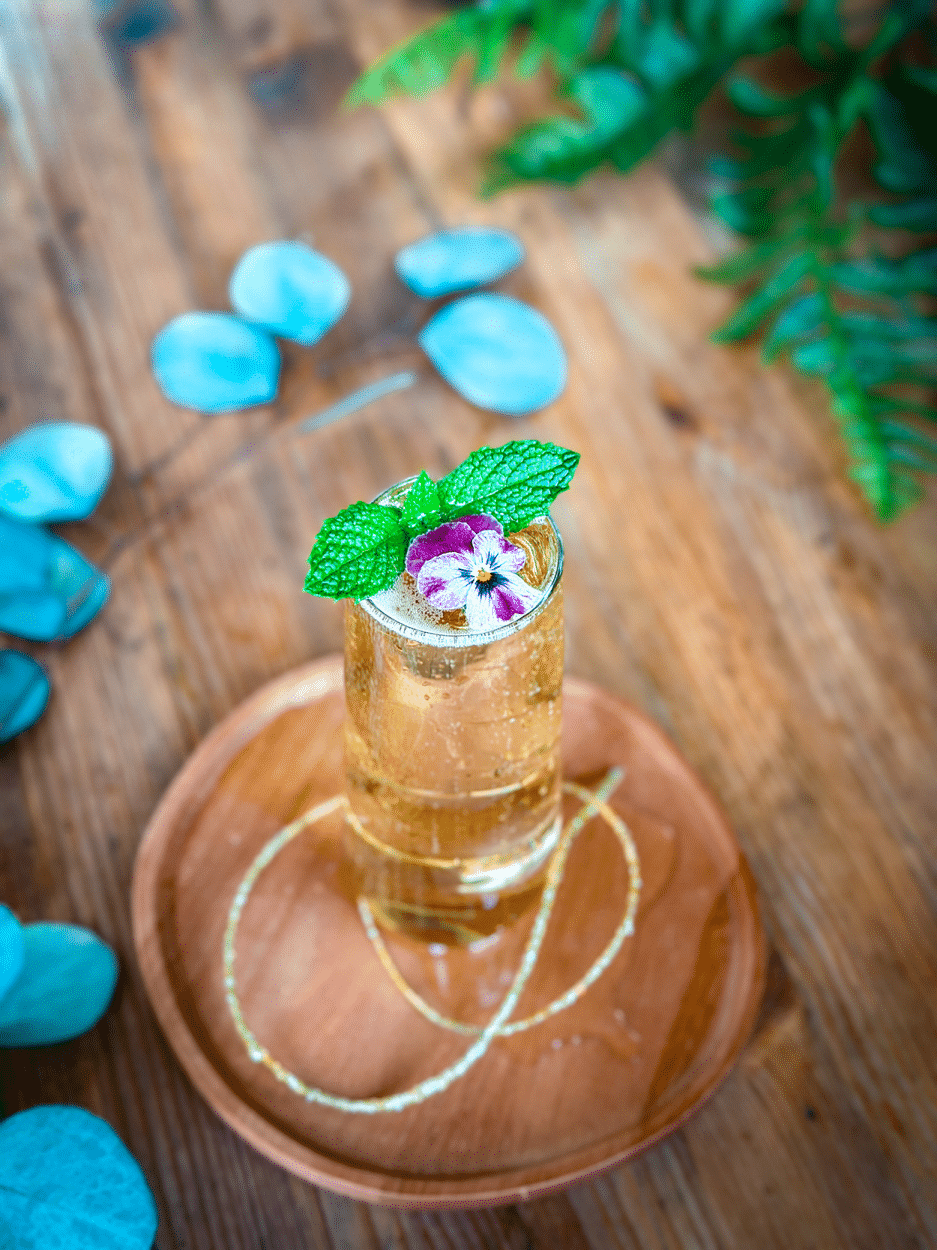 Cherry Blossom Green Tea Spritz- Cherry Blossom cocktail recipe