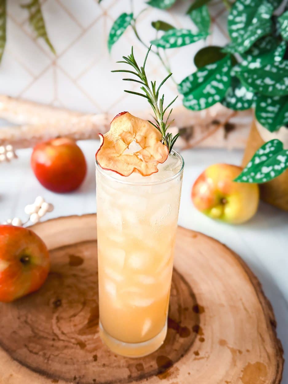 Apple Rosemary Gin Fizz cocktail recipe