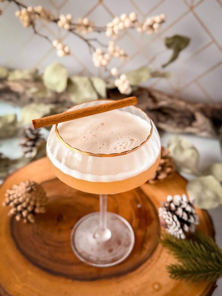 Cardamom Hot Honey Whiskey Sour cocktail recipe