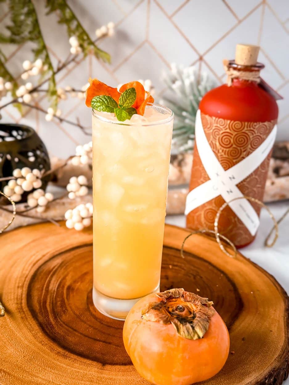 Persimmon Collins cocktail recipe