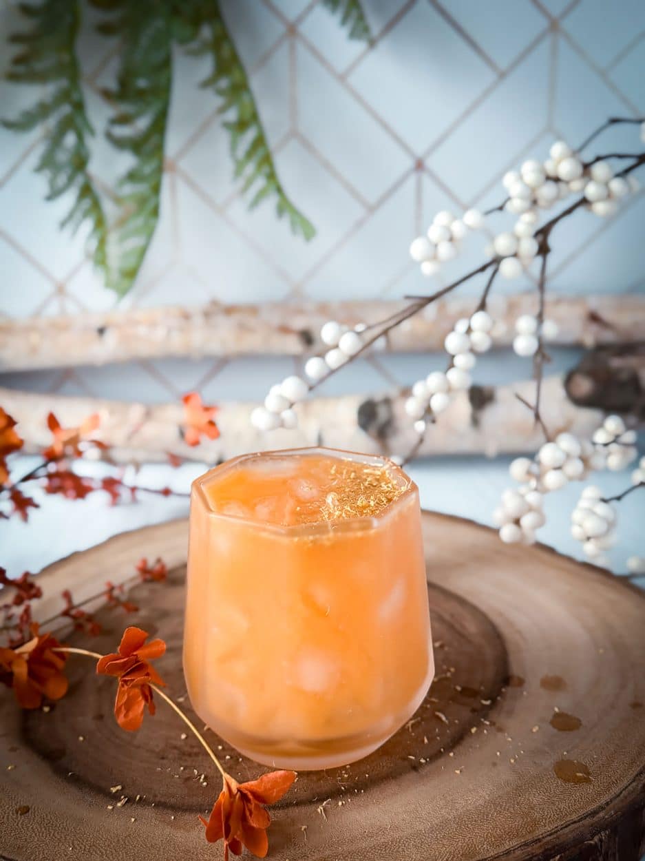 Persimmon Ginger Smash cocktail recipe