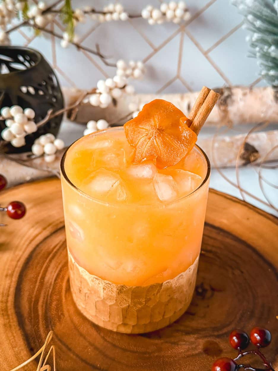 Spiced Persimmon Smash cocktail recipe