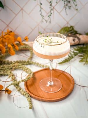 Thyme Fig Whiskey Sour cocktail recipe