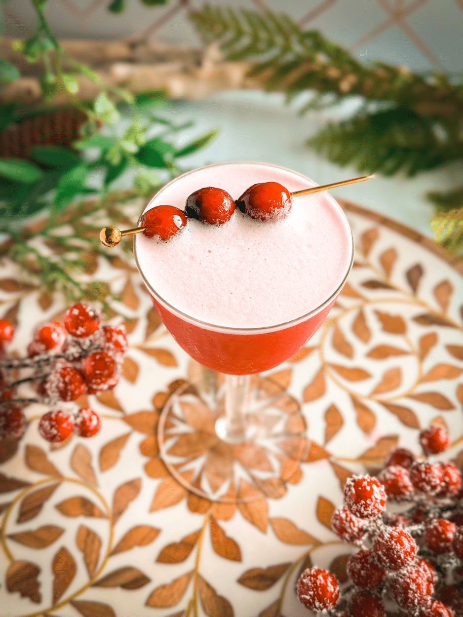Juniper Cranberry Gin Sour cocktail recipe