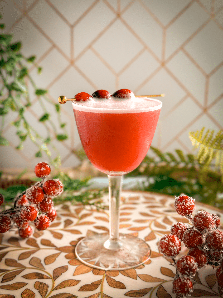 Juniper Cranberry Gin Sour cocktail recipe