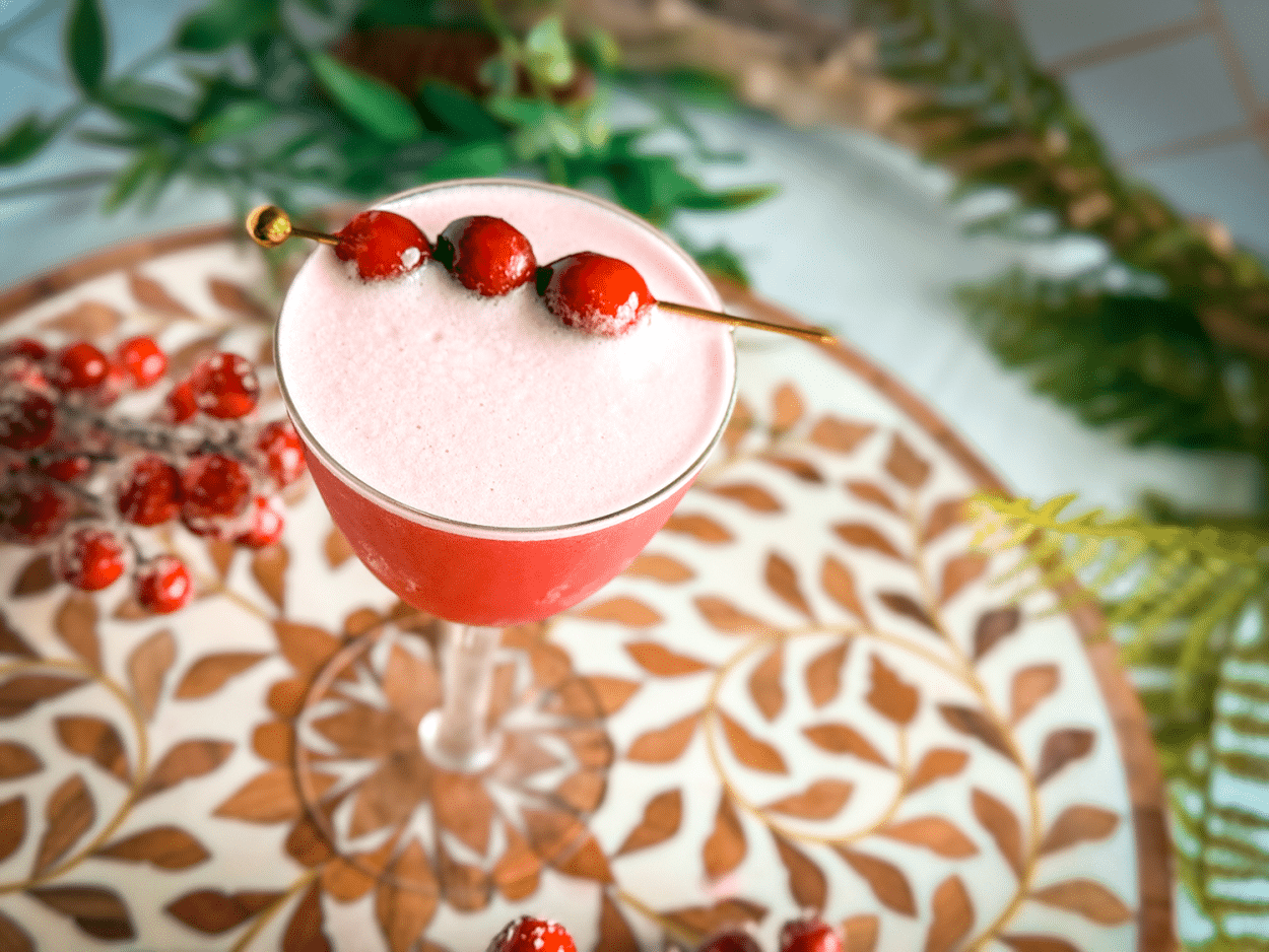 Juniper Cranberry Gin Sour cocktail recipe