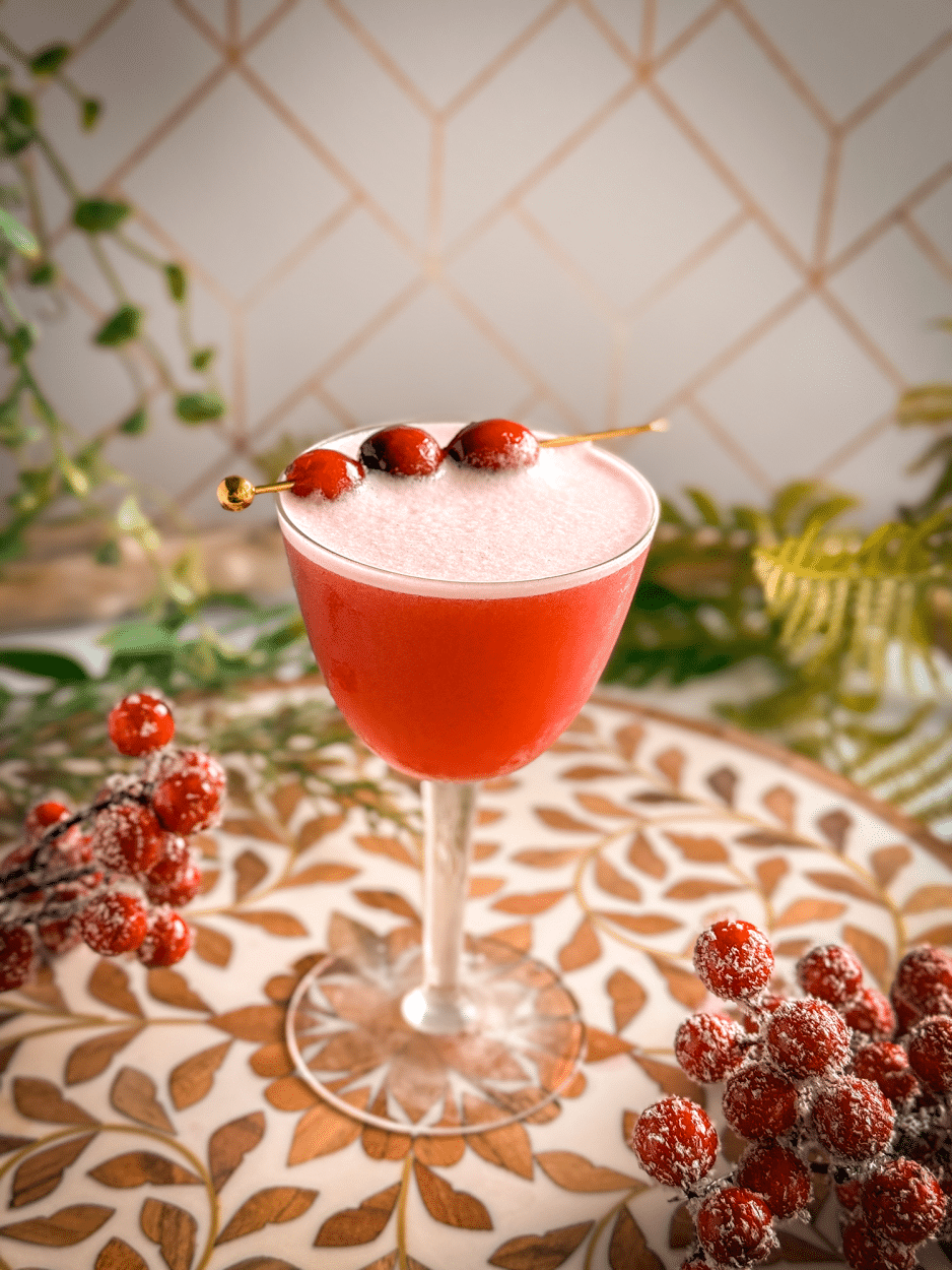 Juniper Cranberry Gin Sour cocktail recipe