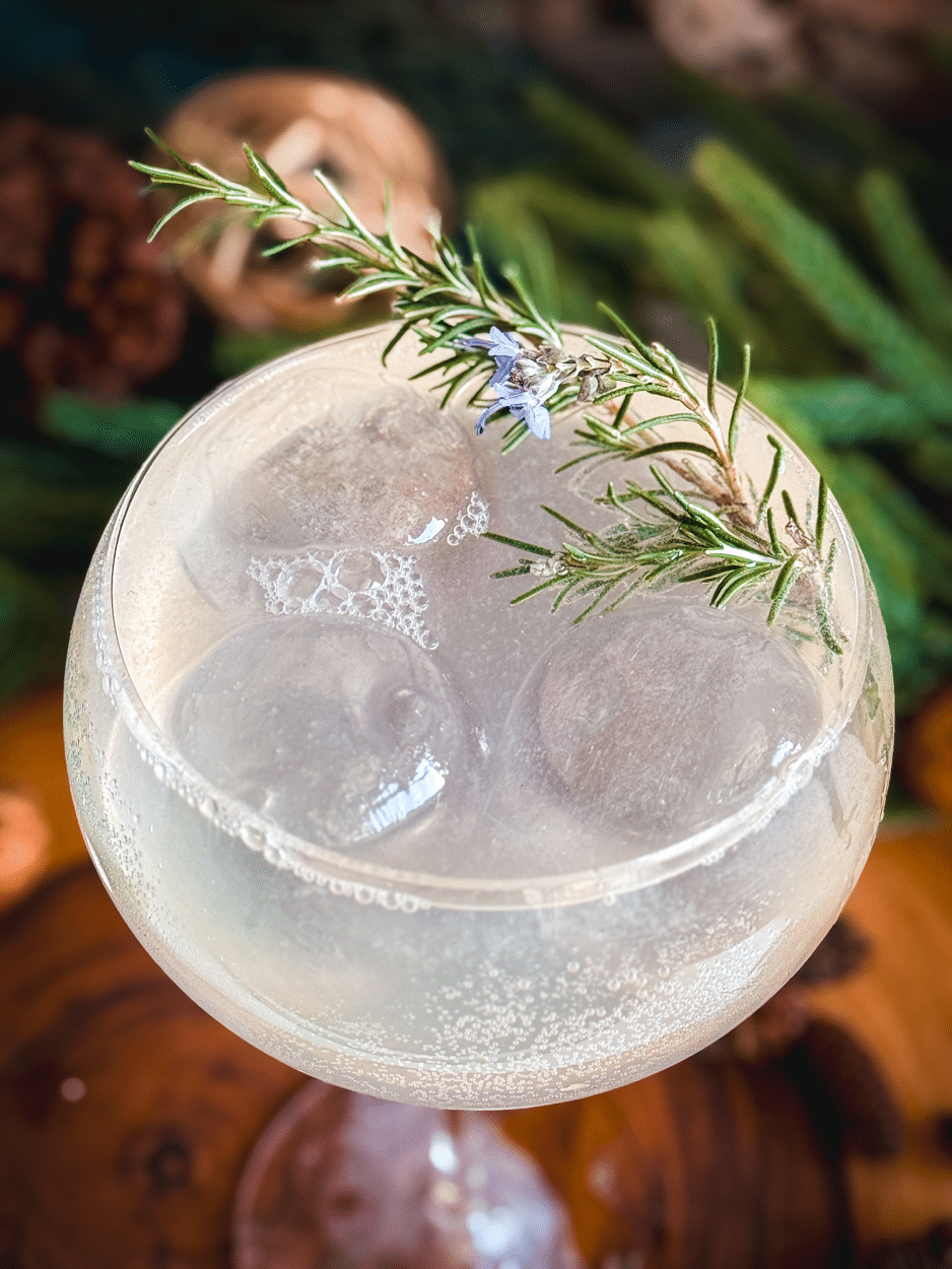 Elderflower Winter Woods Spritz cocktail recipe