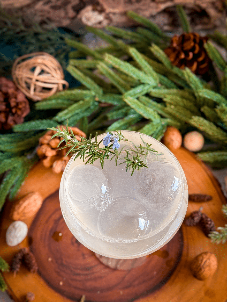 Elderflower Winter Woods Spritz cocktail recipe