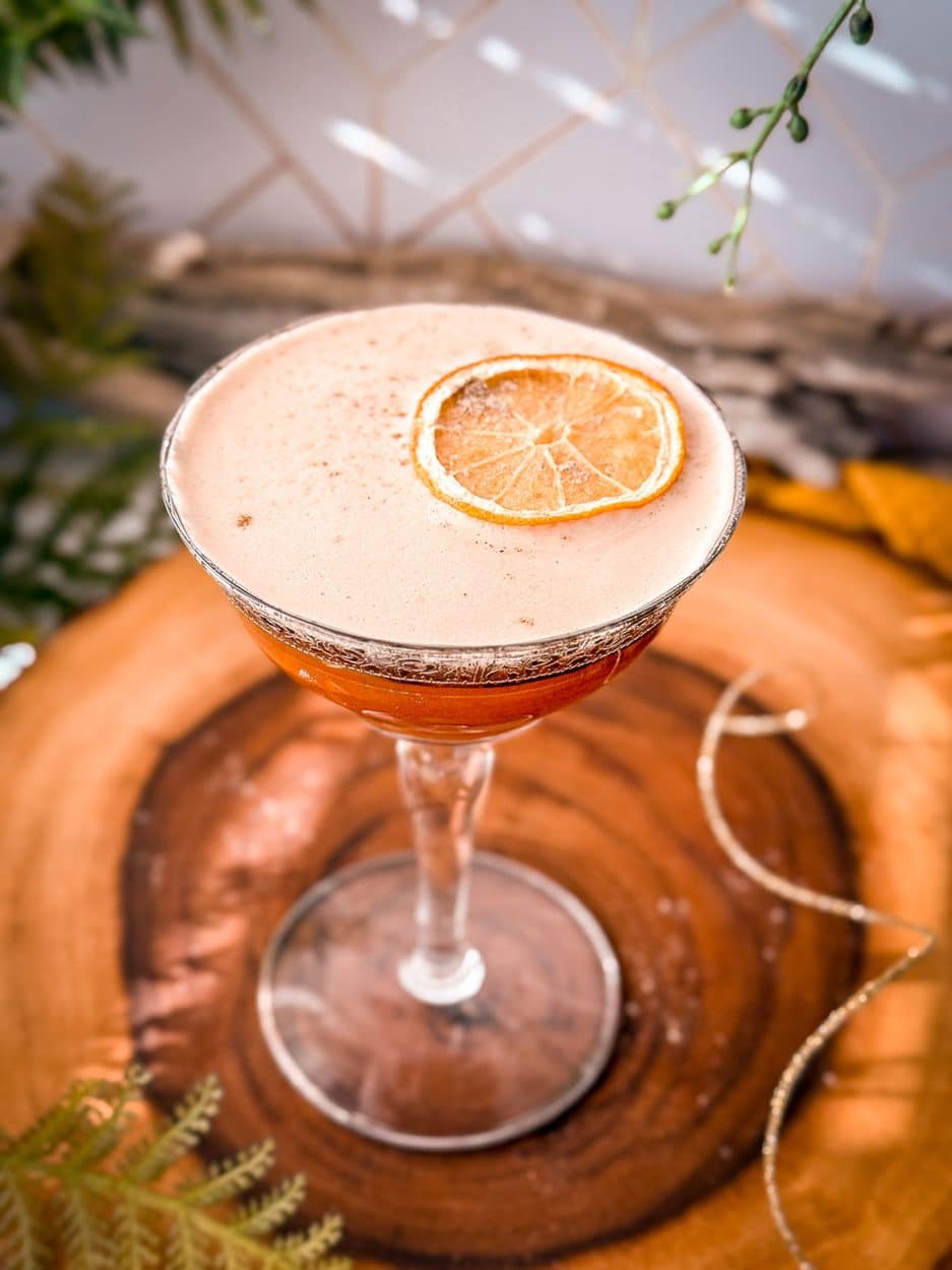 Date Cardamom Whiskey Sour cocktail recipe