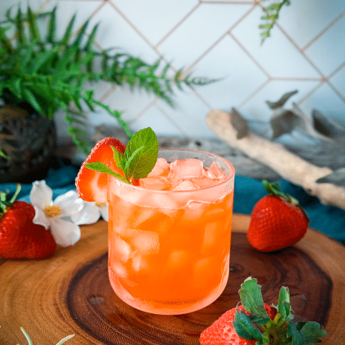 Strawberry Sakura Smash cherry blossom cocktail recipe