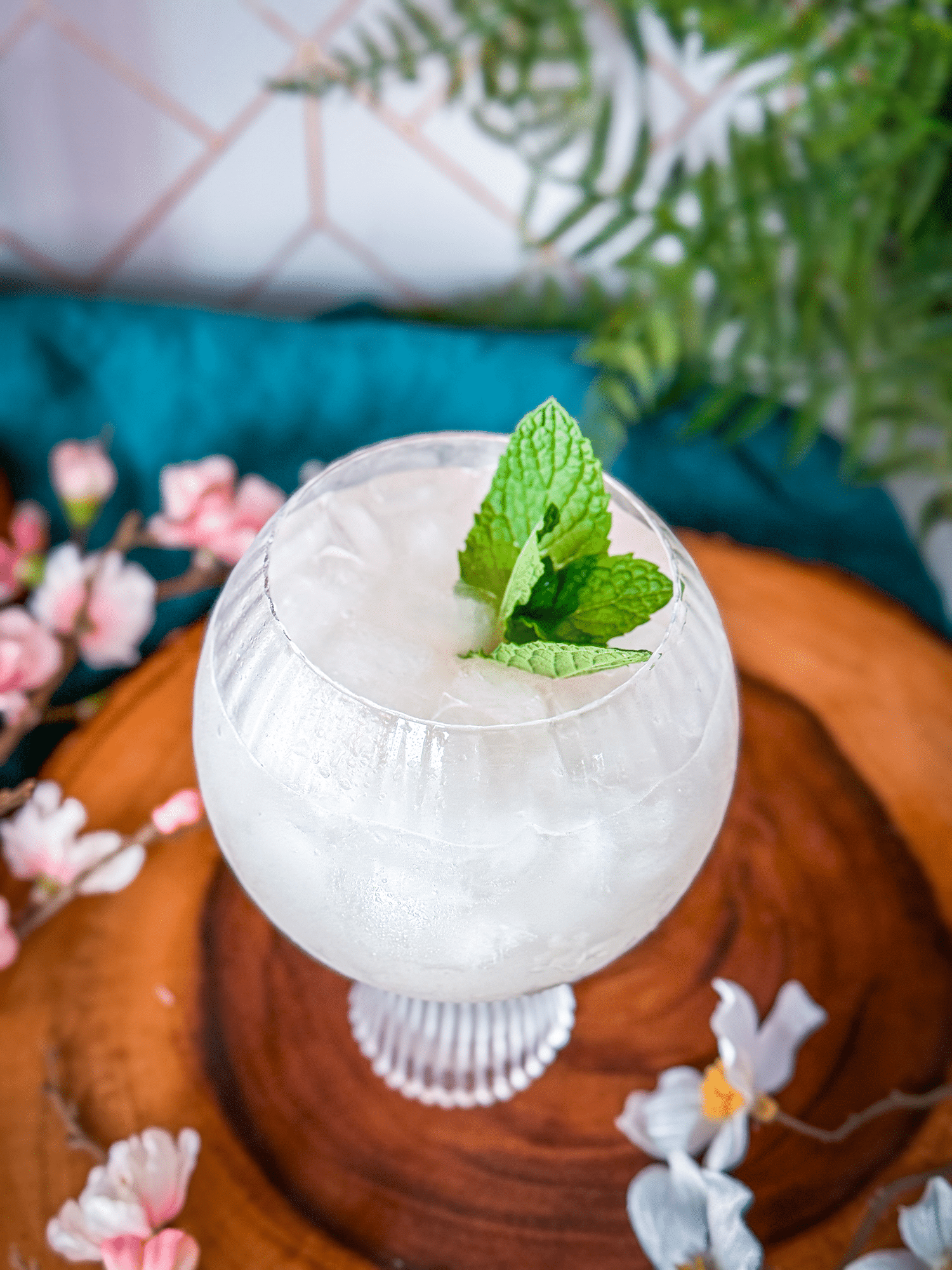 Lychee Blossom Spritz- a cherry blossom cocktail recipe