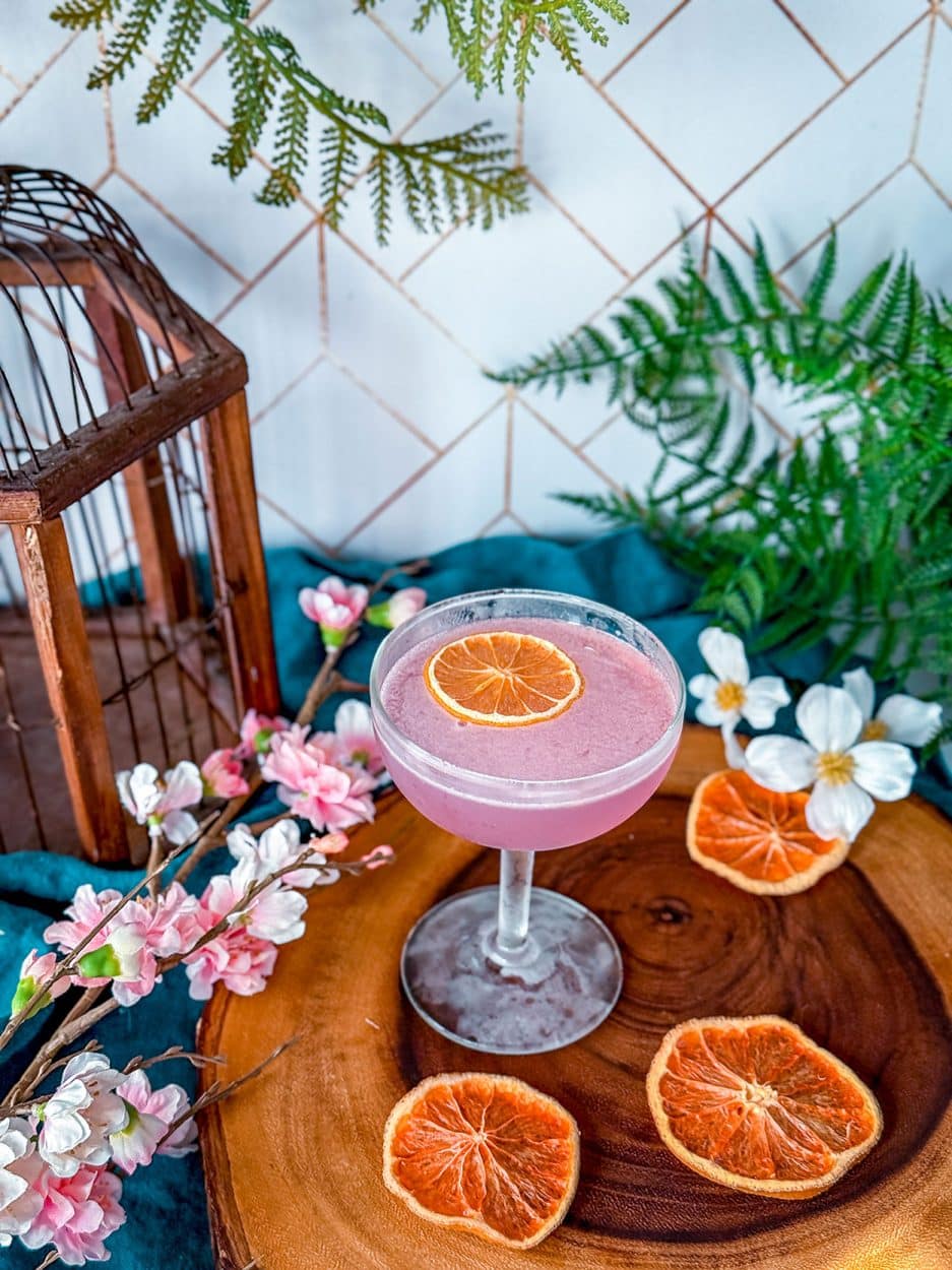 Pink Grapefruit Sakura Sour cocktail recipe